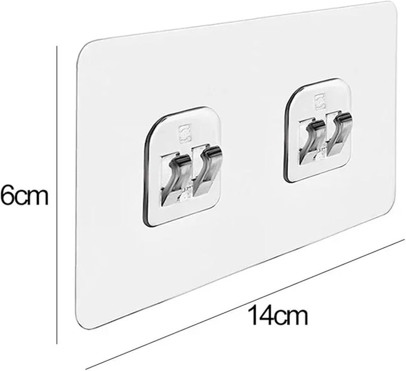 Double Hook Self Adhesive Wall Hooks 30PCS Transparent Waterproof for Kitchen Bathroom - Image 3