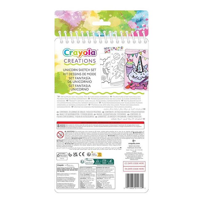 Crayola Creations Unicorn Sketch Set, Creative Craft Kit, Stickers Included, Glitter Glue and Air-Dry Clay, 8 Years+, Multicolor - 120 Pieces - Image 4
