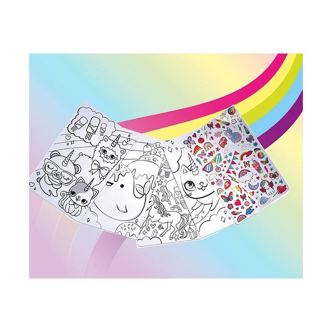 Crayola Creations Unicorn Sketch Set, Creative Craft Kit, Stickers Included, Glitter Glue and Air-Dry Clay, 8 Years+, Multicolor - 120 Pieces - Image 3