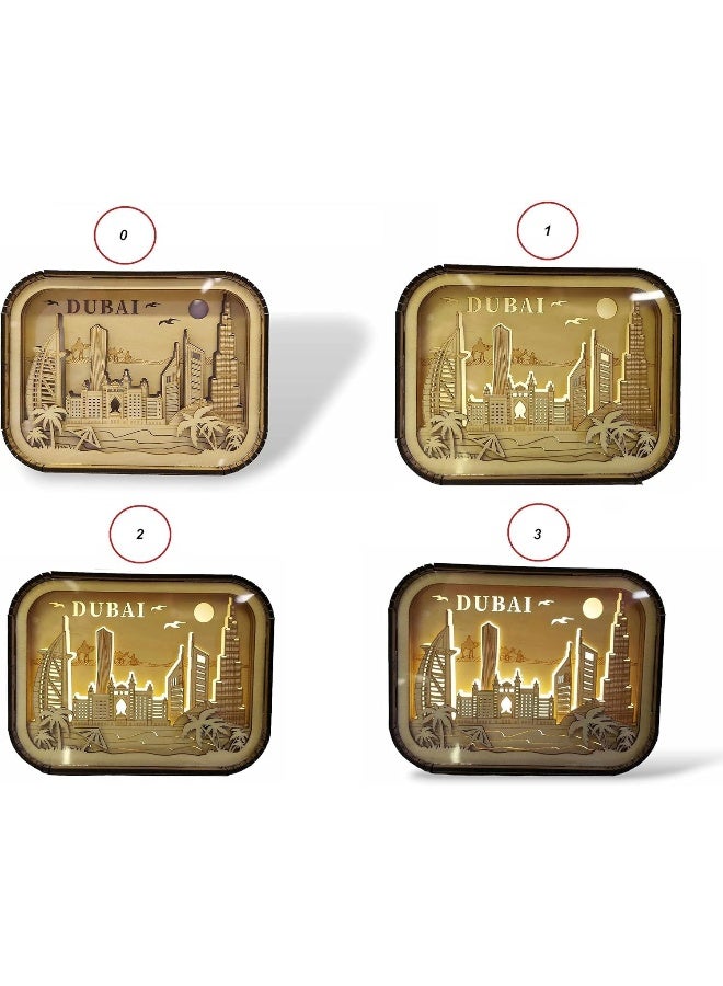 هدية تذكارية من دبي، صندوق ضوء LED مع لمسة إصبع لزيادة سطوع الضوء بنقرة واحدة على قمة الصندوق - Image 5