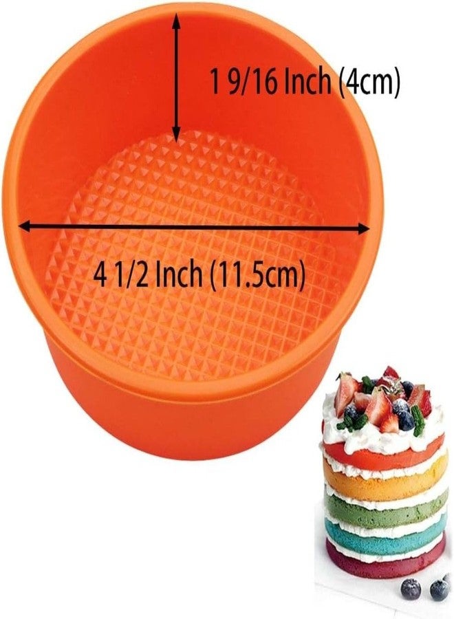 hobbyme 1/4pcs 5 Inch Small Disc Silicone Cake Moulds,Dishwasher Safety Baking Decoration Moulds,5 Inch Round Cake Pan,Baking Cake Moulds,Easy To Clean - Image 2