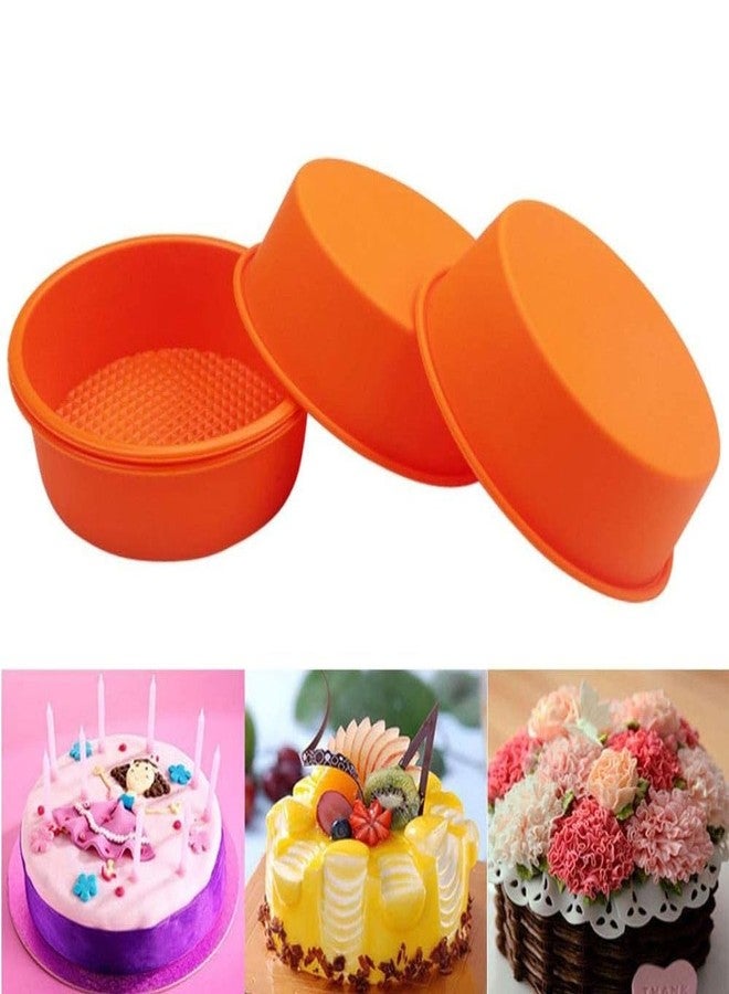 hobbyme 1/4pcs 5 Inch Small Disc Silicone Cake Moulds,Dishwasher Safety Baking Decoration Moulds,5 Inch Round Cake Pan,Baking Cake Moulds,Easy To Clean - Image 4