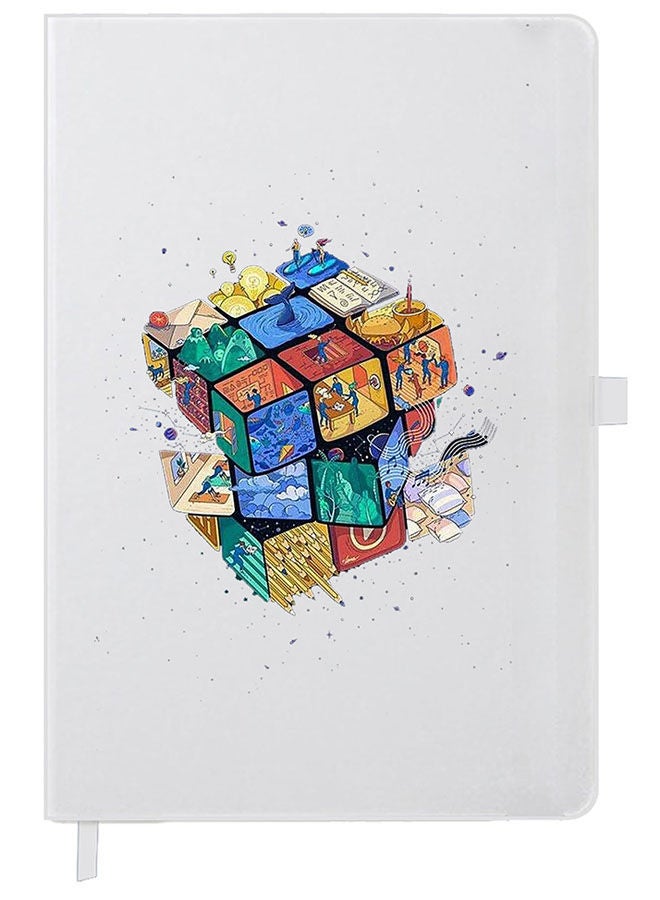 Theodor Designer A5 Thick White Hardcover Notebook Cube - Image 1