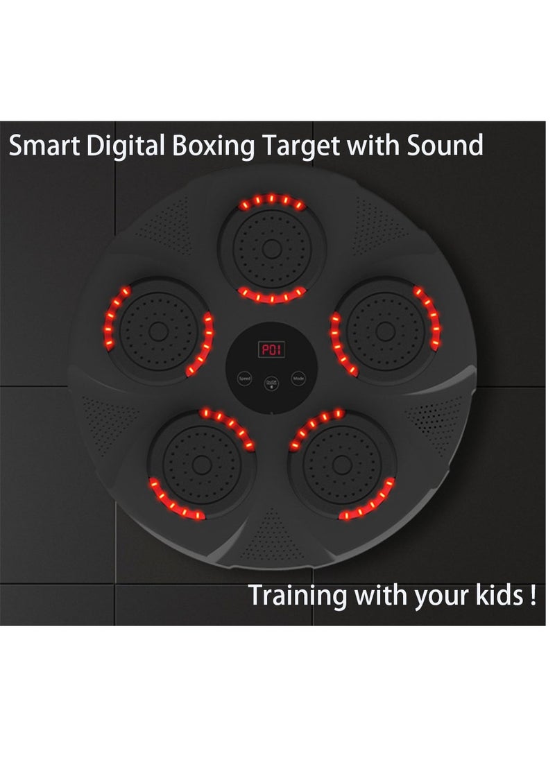 Furtey - Digital Smart Boxing Target Black Bluetooth Music Exercise At Home For Parent-Child Time Boxing Trainee Office Worker - Image 1