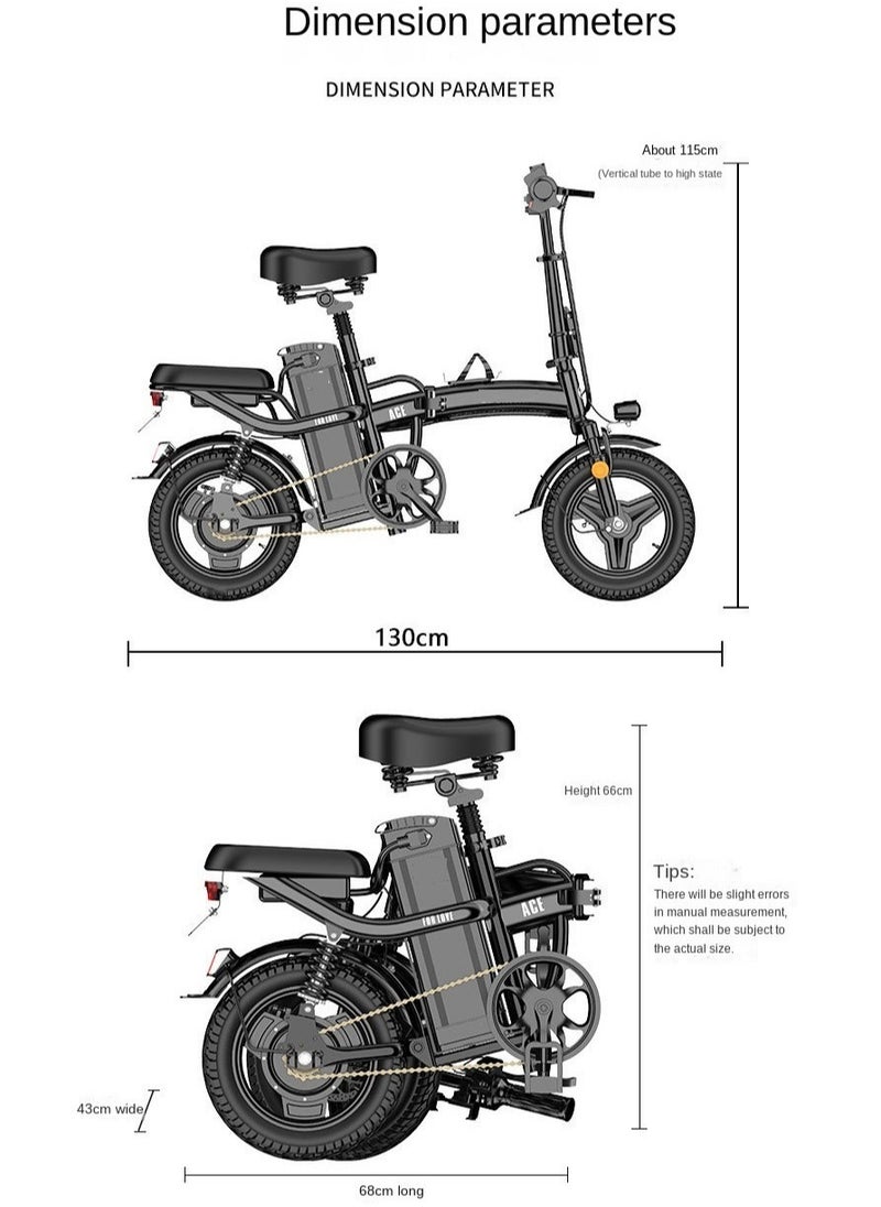 Electric Folding Scooter Bike 130cm, 48V/15Ah Battery, Compact Design for Adults - High Performance and Portable E-Bike for Urban Travel - pzsku/Z144CA9AAB7C87FAD1C72Z/45/_/1726059135/6252518b-b788-4f41-bb71-8a3d6038062d