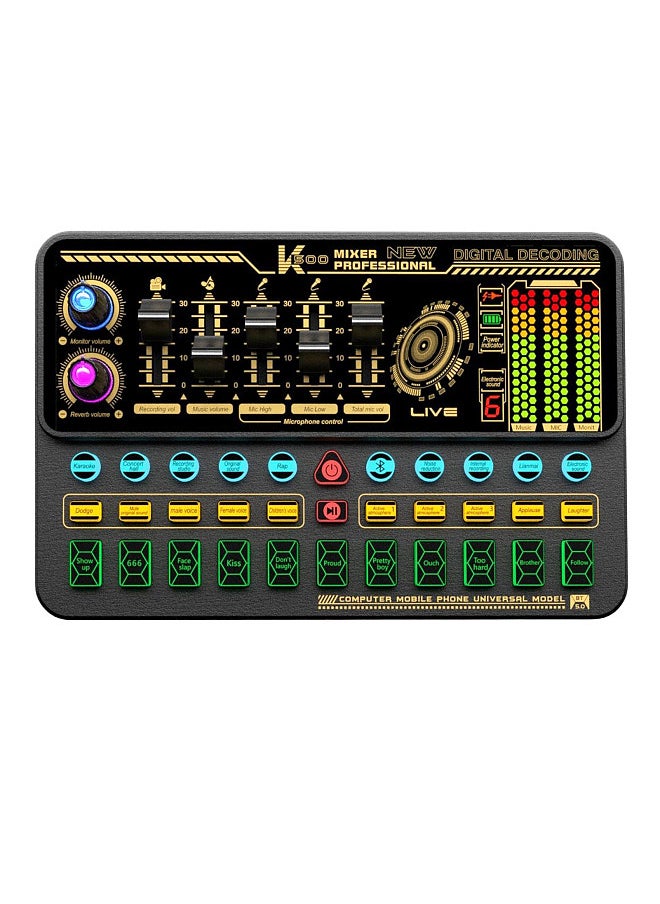 Generic SK500 Portable Live Sound Card Voice Changer Device Audio Mixer Built-in Multiple Sound Effects Rechargeable Battery BT Connection  - Image 3