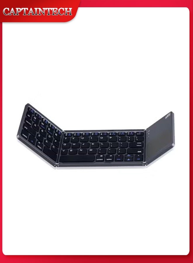 Captaintech Rechargeable Bluetooth Keyboard with Touchpad - Ultra-Portable Wireless Mini Keyboard for PC, Tablet, Samsung, Android u0026 iOS Smartphones ﻿ - Image 1