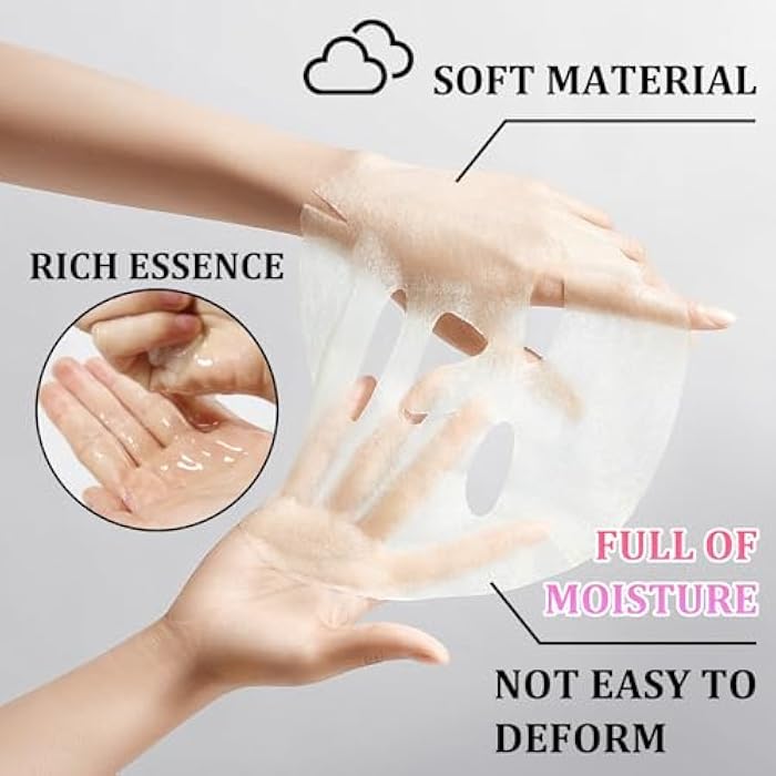 XMXueMei Face Sheet Mask,10PCS Moisturizing Clean Facial Paper Sheet Masks for All Skin Types,Hydrating Beauty Sheet Mask Set for Women Men - Image 4