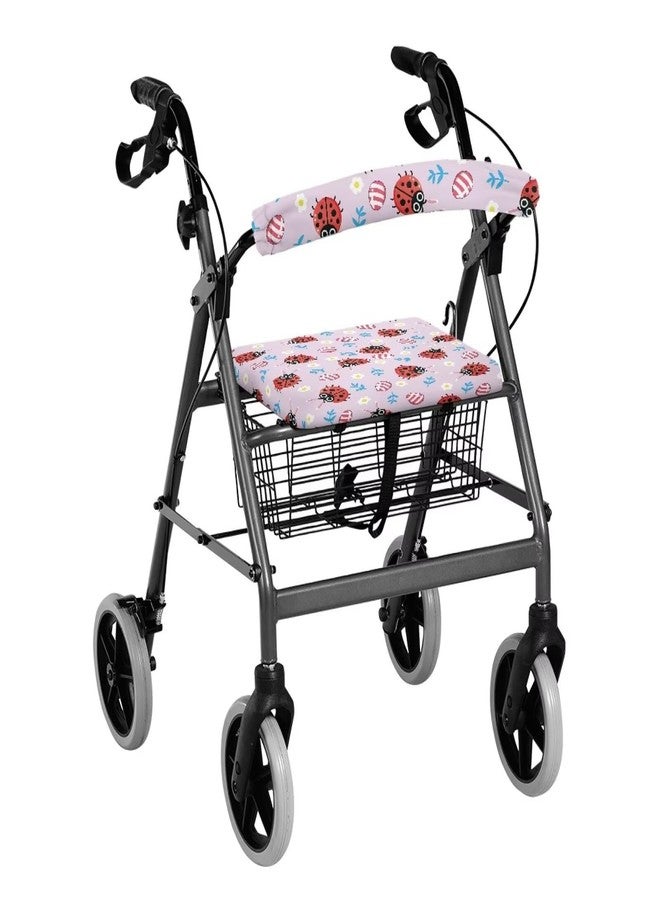 Vanideaoty Ladybug Walker Accessories Flower Accessories for Rollator Soft and Breathable Drive Rollator Decor for Seniors with Seat Gift Covers - Image 1