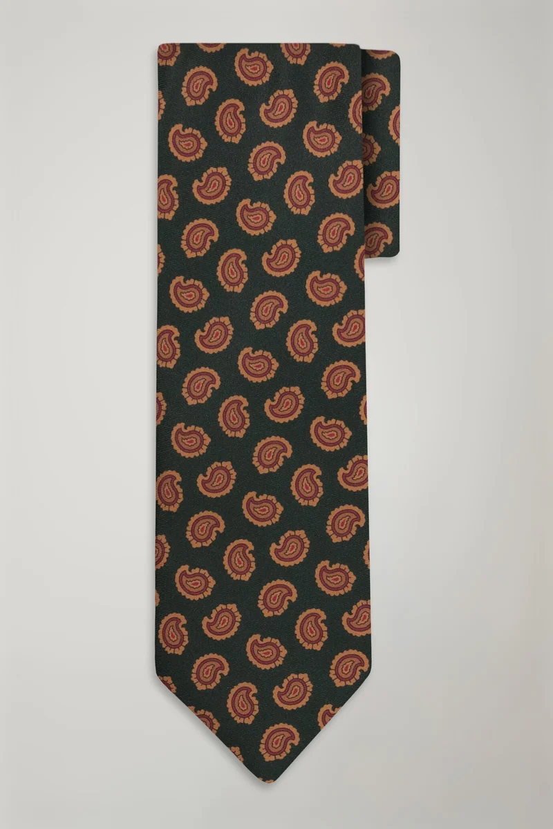 Men's micro patterned bamboo tie - Forest Green