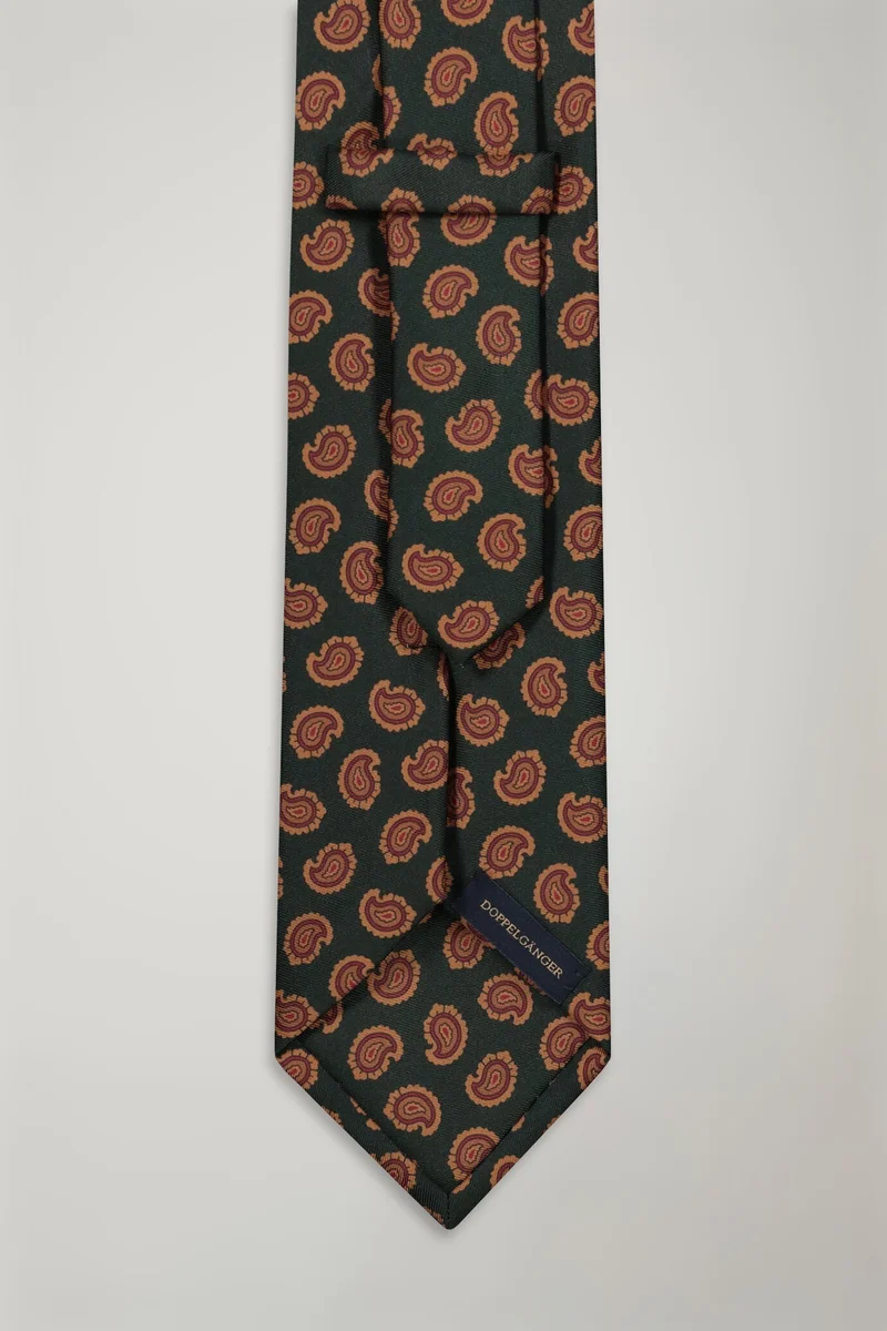 Doppelganger Green Men's micro patterned bamboo tie - Forest Green for Men | Best Price UAE