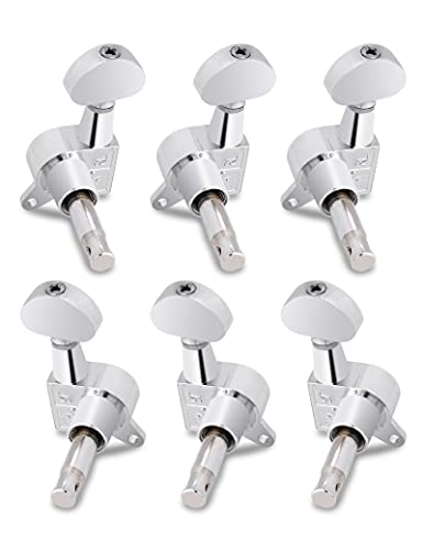 Bogart Sealed String Tuning Pegs Tuning Keys Grover Machine Heads Tuners for Electric Guitar or Acoustic Guitar Half Round 3 Left 3 Right Chrome. (TP 06-CR-3L 3R) - Image 2