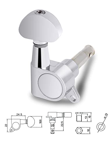 Bogart Sealed String Tuning Pegs Tuning Keys Grover Machine Heads Tuners for Electric Guitar or Acoustic Guitar Half Round 3 Left 3 Right Chrome. (TP 06-CR-3L 3R) - Image 5