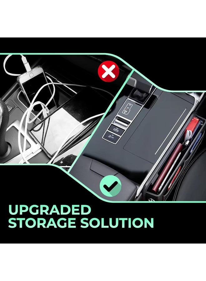 اكسسوارات سياره، منظم مساحة تخزين مقعد السيارة الأمامي ووحدة التحكم الجانبية، صندوق تخزين جانبي، أسود - Image 4