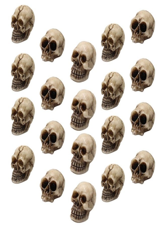 FOMIYES 20pcs Mini Resin Skull Heads Realistic Skull Head Models Halloween Miniature Skeleton Bone Prank Props for Halloween Treat or Trick Accessories - Image 1
