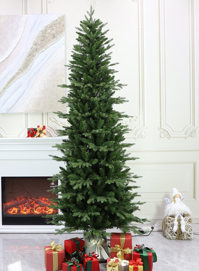 VUCATIN Artificial Skinny Christmas Tree Unlit Spruce Slim Pencil Xmas Tree with PE&PVC Mixed Branch Tips Hinged Pine Tree with Metal Stand for Home Office Décor - Image 1
