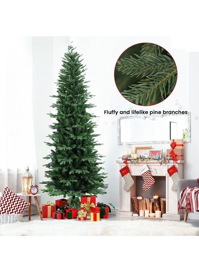 VUCATIN Artificial Skinny Christmas Tree Unlit Spruce Slim Pencil Xmas Tree with PE&PVC Mixed Branch Tips Hinged Pine Tree with Metal Stand for Home Office Décor - Image 4
