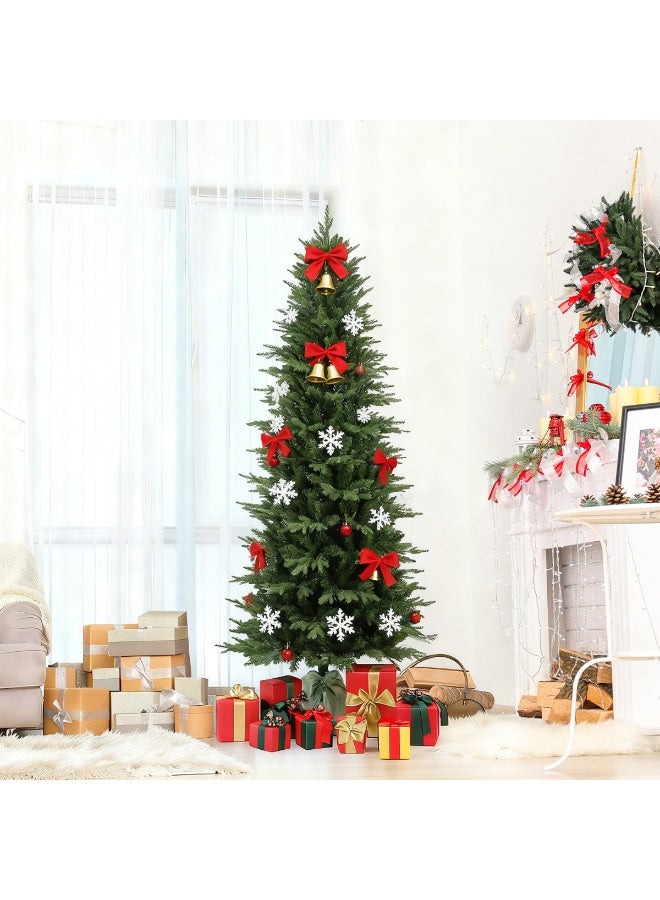 VUCATIN Artificial Skinny Christmas Tree Unlit Spruce Slim Pencil Xmas Tree with PE&PVC Mixed Branch Tips Hinged Pine Tree with Metal Stand for Home Office Décor - Image 5