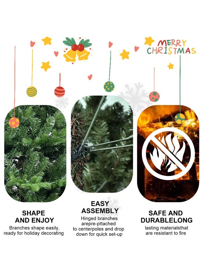 VUCATIN Artificial Skinny Christmas Tree Unlit Spruce Slim Pencil Xmas Tree with PE&PVC Mixed Branch Tips Hinged Pine Tree with Metal Stand for Home Office Décor - Image 3