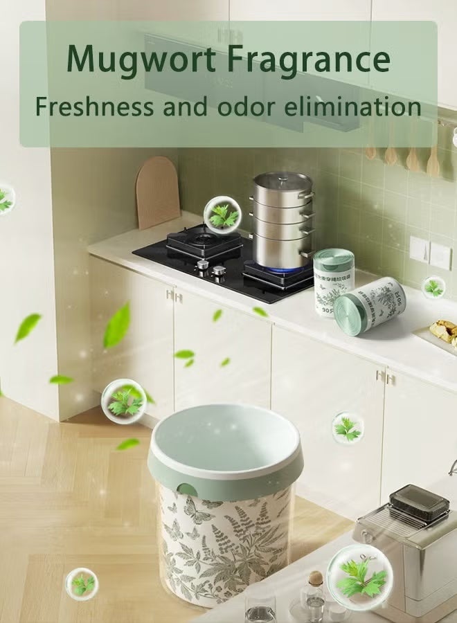 180 Counts Trash Bags with Butterfly Printed Drawstring Medium Garbage Bags,  Sweet Wormwood Scent, Leak-Proof, Tear-Resistant & Fragrant Trash Can Liners, Extra Strong Trash can Bags for Home/Office, Wide Handles for Easy Carry - Image 2