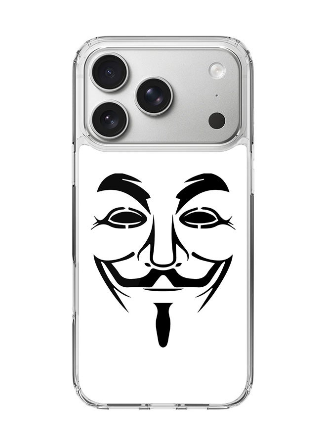 Stylizedd Classic Clear MagSafe Case for iPhone 17 Pro , Hybrid Soft Case Flexible Edges Anti Drop TPU PC Gel Thin Transparent Cover [ Designed for iPhone 17 Pro ] - Vendetta Mask
