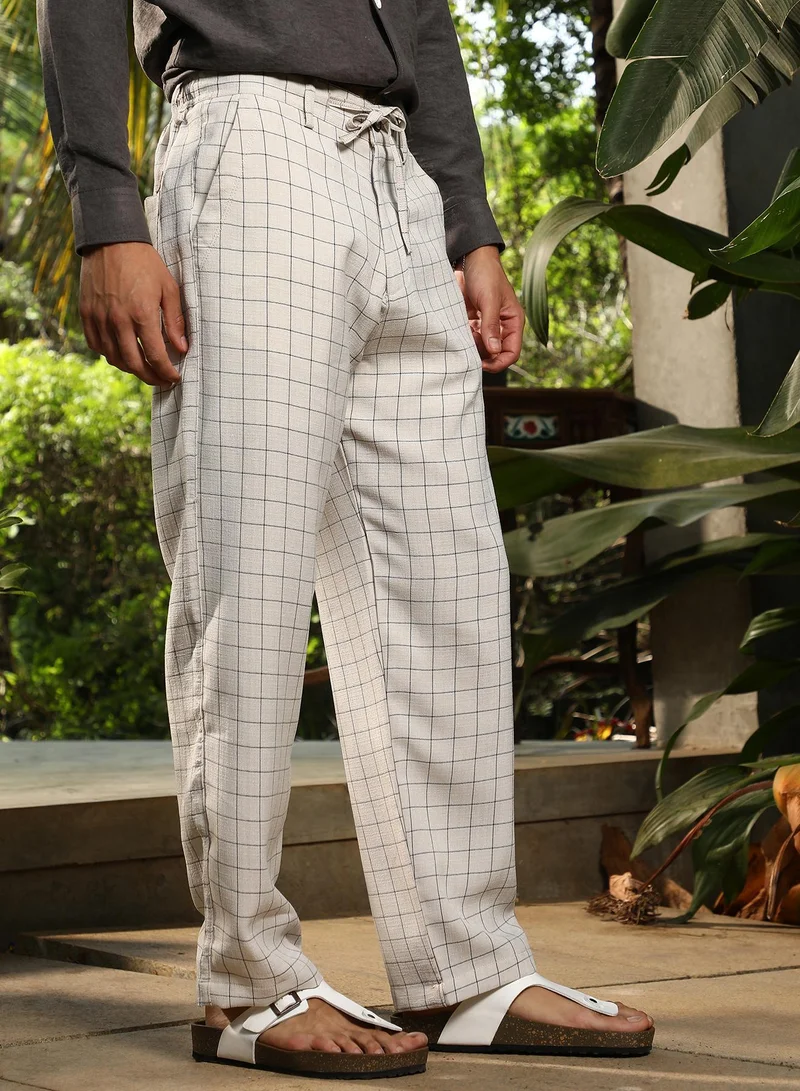 CAHOOT  Lightweight - Graph-Check Casual Trousers for Men | Best Price UAE