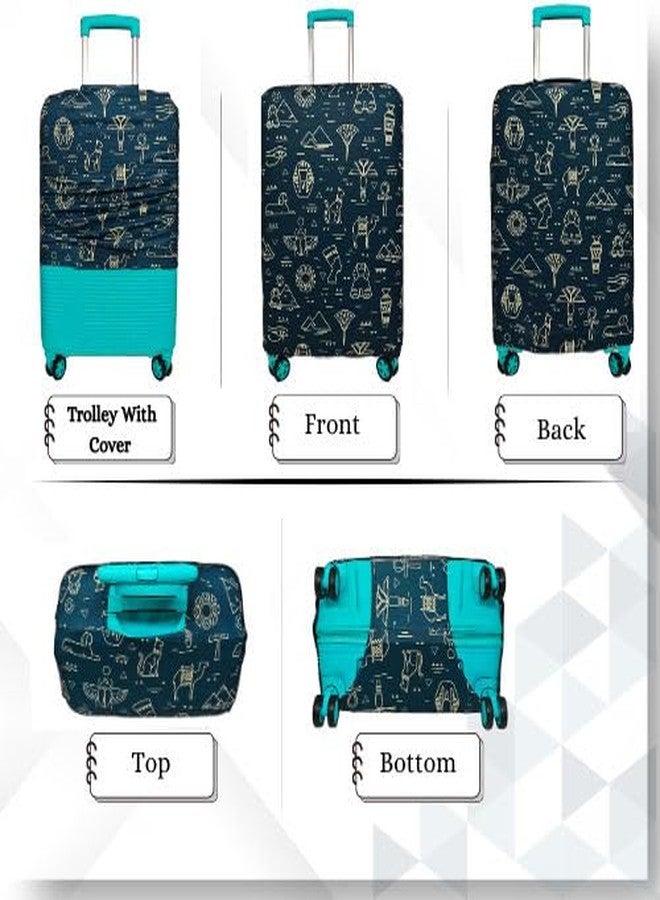 NT CREATION Printed Luggage Cover for Traveling Bag & Suitcase - Stretchable & Scratchproof Trolley Protector with Velcro Lock & Lightweight Washable Material(Suitcase Bag Not Included, Only Cover in Product) - Image 3