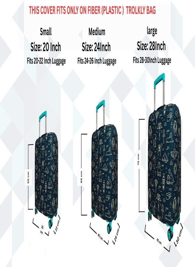 NT CREATION Printed Luggage Cover for Traveling Bag & Suitcase - Stretchable & Scratchproof Trolley Protector with Velcro Lock & Lightweight Washable Material(Suitcase Bag Not Included, Only Cover in Product) - Image 4