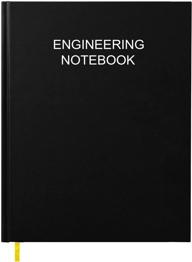 Tuun Fuplan Engineering Notebook - 130 Pages Engineer Graph Paper Notebook with .25" Engineering Grid Format, 8" x 10", Section Sewn Hardcover Grid Notebook for School Supplies, Black - Image 1