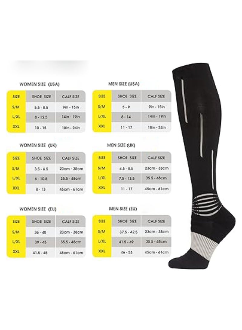 Generic 1 Pair of 20-30 mmHg Compression Socks for Men and Women, Ideal for Running, Flying, and Athletic Activities, Designed for Wide Calves (M, 38-45) - Unisex Supportive Socks. - Image 4