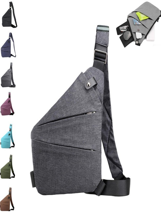 ocalil Anti Theft Crossbody Bag, Fashion Sling Bag Travel Crossbody Bag for Women Men, Should Bag Anti-theft Design for Travel,Sport (right shoulder, grey) - Image 1