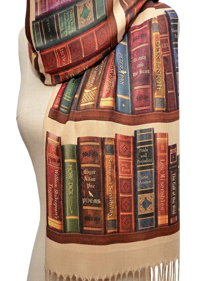 Universal Zone Bookshelf Scarf. Literary Shawl with the famous books' titles, Bookish Gift, Literary Gift, Book Lover Scarf, Librarian gift. - Image 3