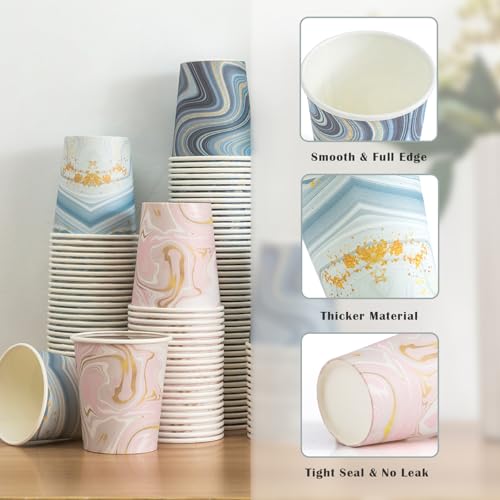 BYSNOW 300 Pack 3 oz Paper Cups, Disposable Bathroom Cups, Small Mouthwash Cups, Mini Paper Cups for Bathroom(Mixed Colors), 300pack-Cyan&Blue&Pink - Image 4