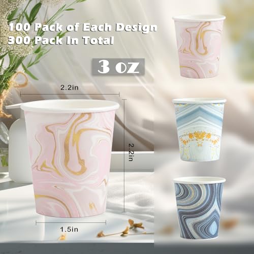 BYSNOW 300 Pack 3 oz Paper Cups, Disposable Bathroom Cups, Small Mouthwash Cups, Mini Paper Cups for Bathroom(Mixed Colors), 300pack-Cyan&Blue&Pink - Image 2