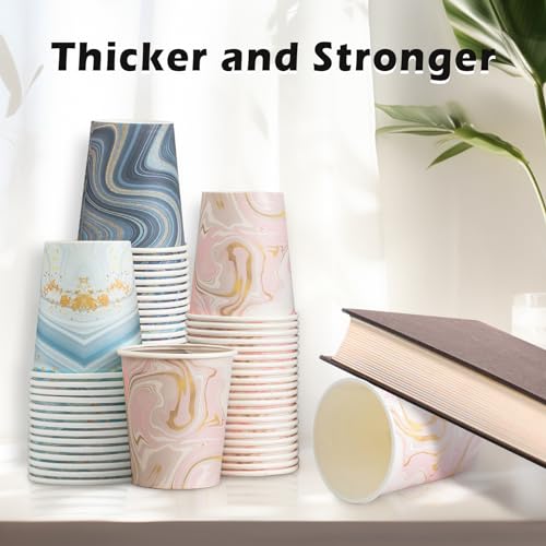 BYSNOW 300 Pack 3 oz Paper Cups, Disposable Bathroom Cups, Small Mouthwash Cups, Mini Paper Cups for Bathroom(Mixed Colors), 300pack-Cyan&Blue&Pink - Image 3