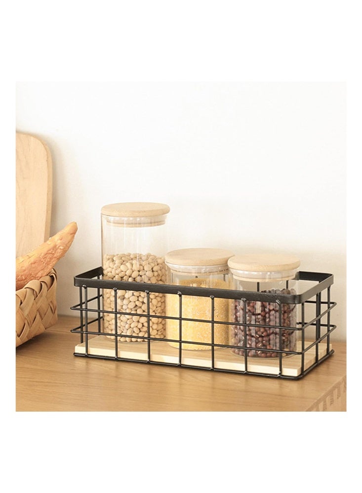 KOOKNA Wall Mounted Shelf, Hanging Wall Shelf with Wooden Base,Metal Organizer Rack,Decorative Wall Rack for Home Decor - Image 5