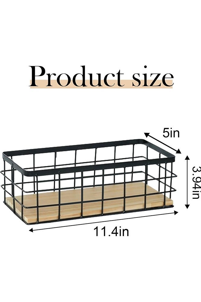 KOOKNA Wall Mounted Shelf, Hanging Wall Shelf with Wooden Base,Metal Organizer Rack,Decorative Wall Rack for Home Decor - Image 2