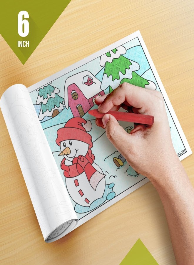 Inkmeo | Seasons Wall Colouring Roll | AR Enabled | Interactive Educational Learning Chart | for Kids | Ages 2+ | Best Gift | Size (6 X 40 Inches Each) | Seasonal Imagery(Pack of 6) - Image 3