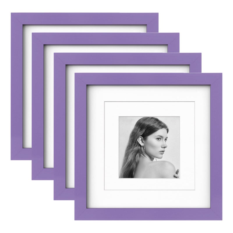Egofine 5x7 إطار الصورة 4pcs مصنوعة من صور شاشة الخشب الصلبة 3.5x5/4x6 مع حصيرة أو 5x7 بدون حصيرة مغطاة بالزجاجات لعرض أعلى - Image 1