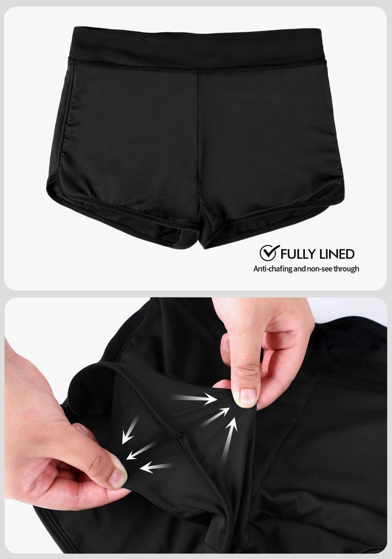 ALove Ladies Swimsuit Shorts Waistband Swim Shorts Bottom Boardshorts Black 14 - Image 5