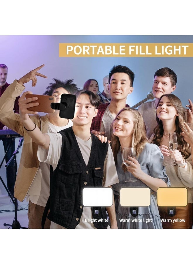 Selfie Light, LED Phone Light with 3 Lighting Mode, Portable Phone Ring Light for Selfie, Makeup, Tiktok, Live Stream, Zoom Conference Rechargeable Clip Video Light for Phone, iPad, Camera, Laptop - Image 5
