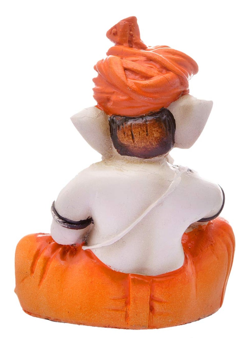 Aadaa Musical Ganesha Polyresin Figurine 8x13x8 in Multicolor - Image 5