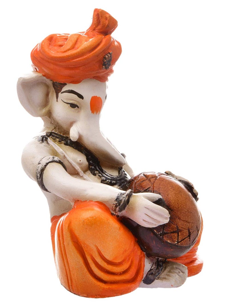 Aadaa Musical Ganesha Polyresin Figurine 8x13x8 in Multicolor - Image 3