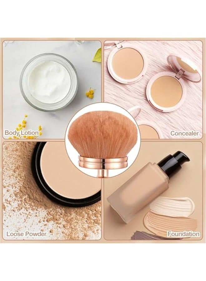 Large Powder Brush, Foundation Applicator with Anti-Snag Feature, Mushroom Head Blush Brush, Kabuki Powder Makeup Brush, Perfect for Foundation and Blush Application - Image 4