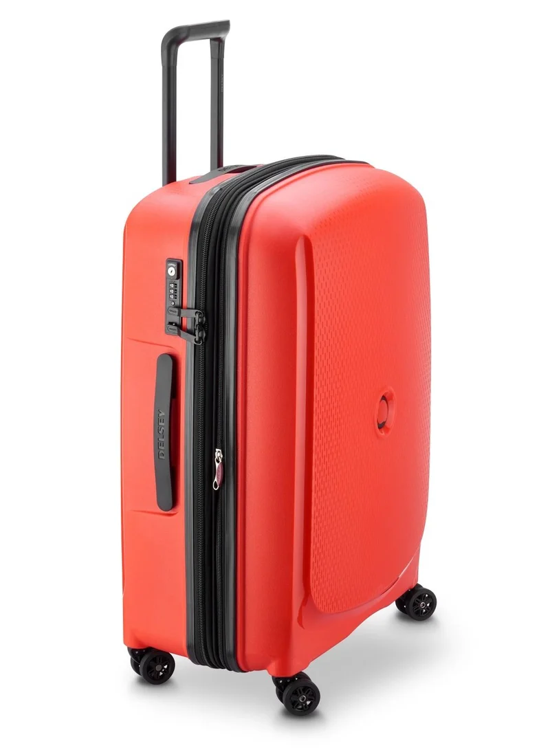 DELSEY Paris Belmont+ 71cm Hardcase 4 Double Wheel Expandable Check In Luggage Trolley Faded Red