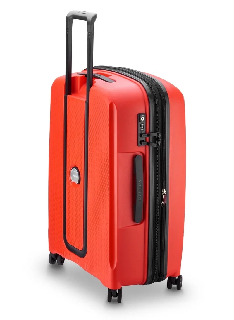 DELSEY Paris Belmont+ 71cm Hardcase 4 Double Wheel Expandable Check In Luggage Trolley Faded Red
