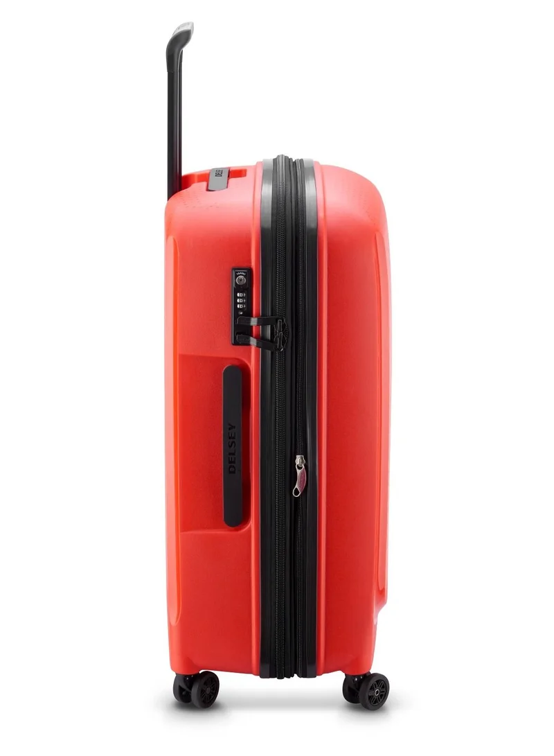 DELSEY Paris Belmont+ 71cm Hardcase 4 Double Wheel Expandable Check In Luggage Trolley Faded Red
