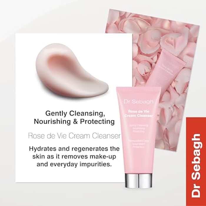 Dr. Sebagh Dr Sebagh Rose de Vie Cream Cleanser - 3.4 fl oz | Suitable for All Skin Types | Hydrating Facial Cleanser | Deep-Pore Target Action Removes Impurities & Make-Up | Soothes, Hydrates & Refreshes Skin - Image 5
