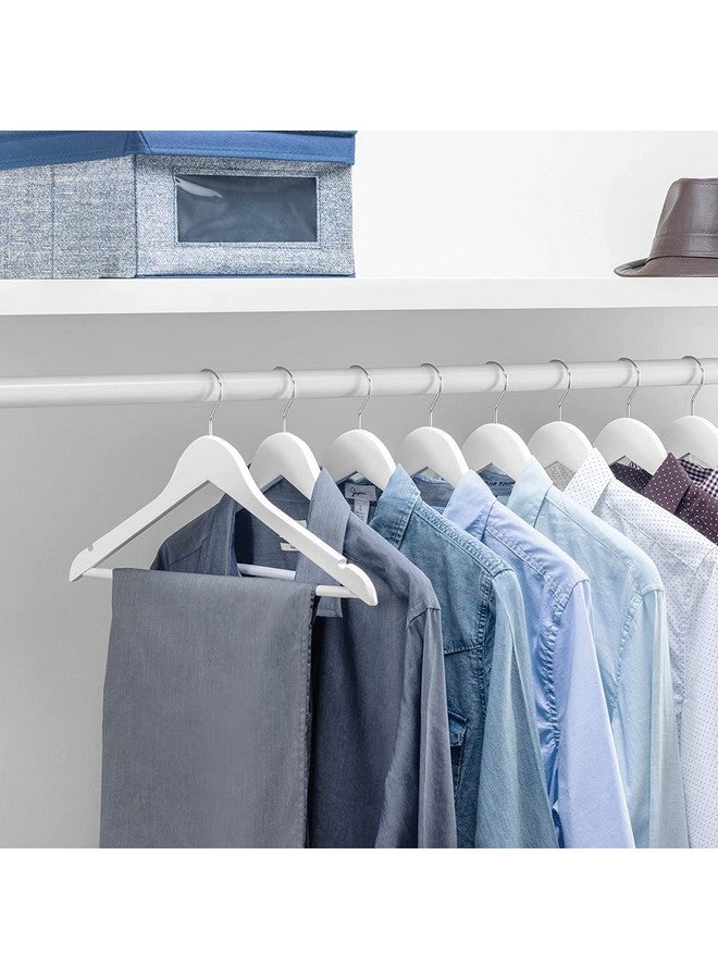 WHISKET WHISKET - Premium Hangers for Wardrobe,Slim Coat Hanger - Suit Hangers with 360-Degree Rotatable Hook Wood Hangers with Shoulder Grooves -Smooth Finish Wooden Hangers (White) [Pack of 12] - Image 5
