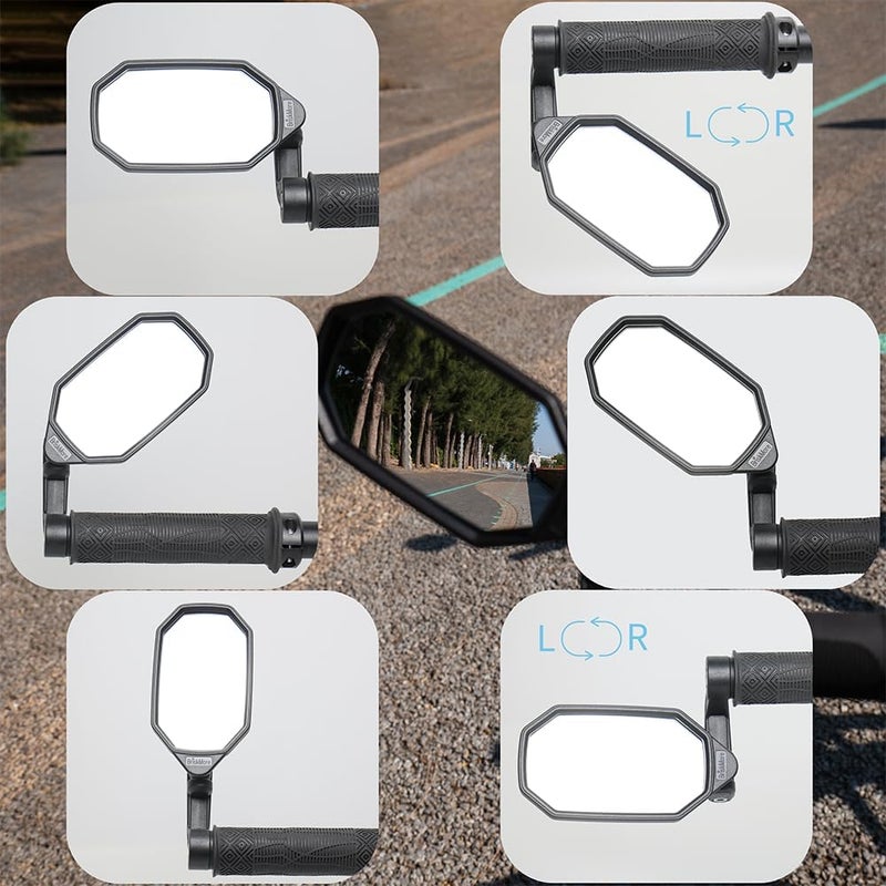 BriskMore Bar End Bike Mirrors, High–Definition Convex Glass Lens for Scooter Electric Bicycle, Scratch Resistant, Ebike Safe Rearview Mirror for Left Side Olny BT-022L Gulf approved global quality - Image 5